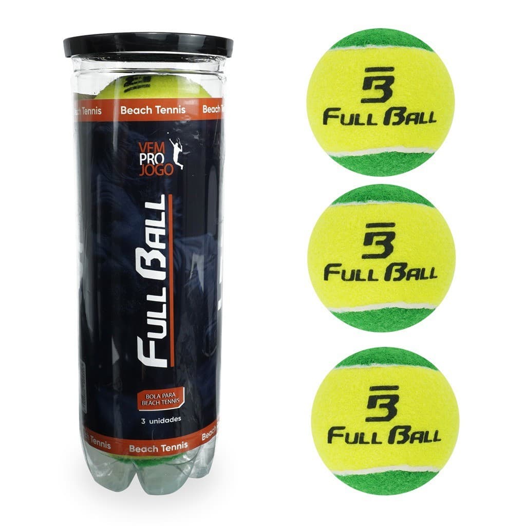 Kit Bolinha Praia Para Beach Tenis Verde e Amarela Tubo Com 3 Bolas Unidades