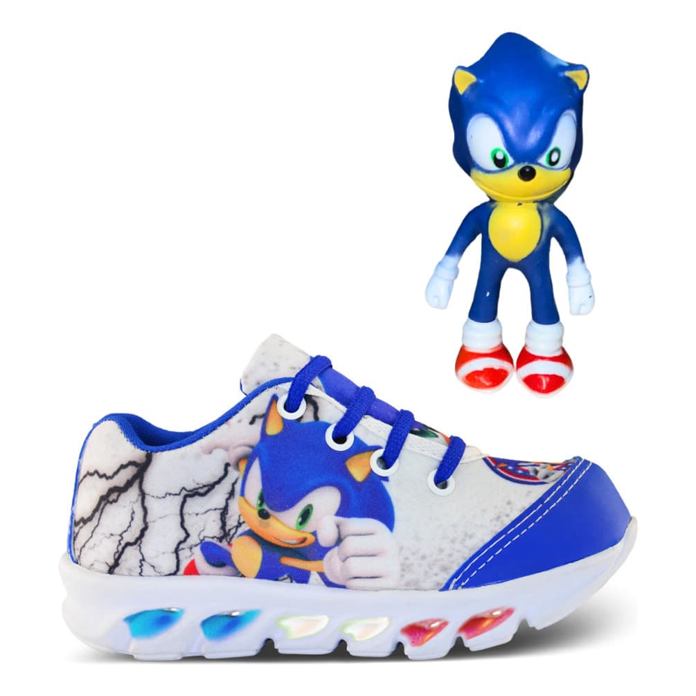 Tenis Infantil De Led Sonic Com Boneco Meninos Com Luzinhas