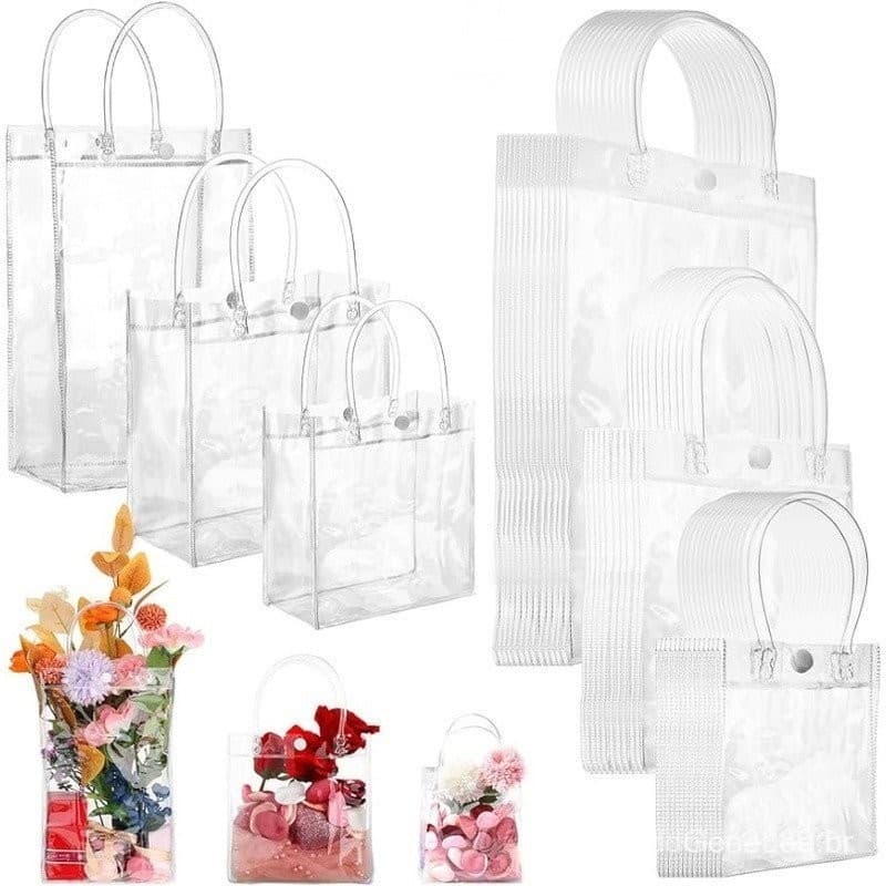 1 Peça de Saco de Presente Transparente Reutilizável em PVC, Saco de Presente de Plástico Transparente, Premium para Dia