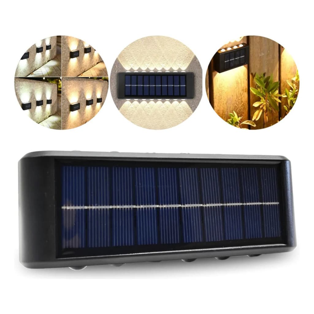 Luminária Luz Solar De Parede Recarregável Lâmpada Extern