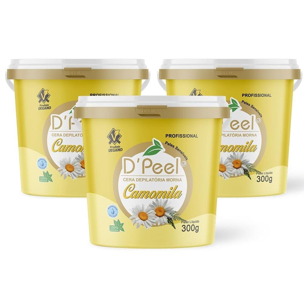 Kit 3 Ceras Dpeel Hidrossolúvel 300g cada Depilação em Casa ou Profissional ENVIO IMEDIATO