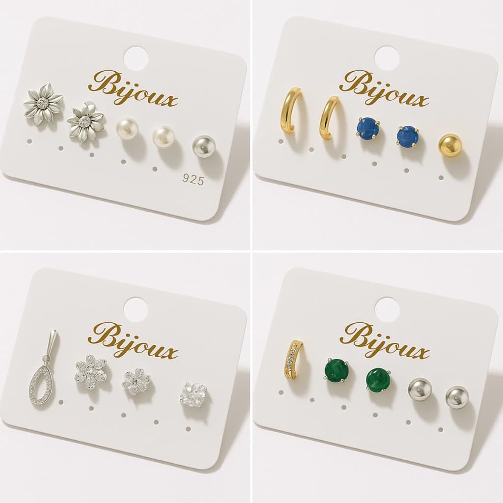 Kit com 3 Brincos Variados Feminino Delicado e Elegante – Bijuteria para Todas as Ocasiões