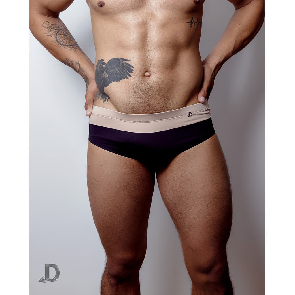 SUNGA MASCULINA CLASSICA DIABOY BLACK & NUDE