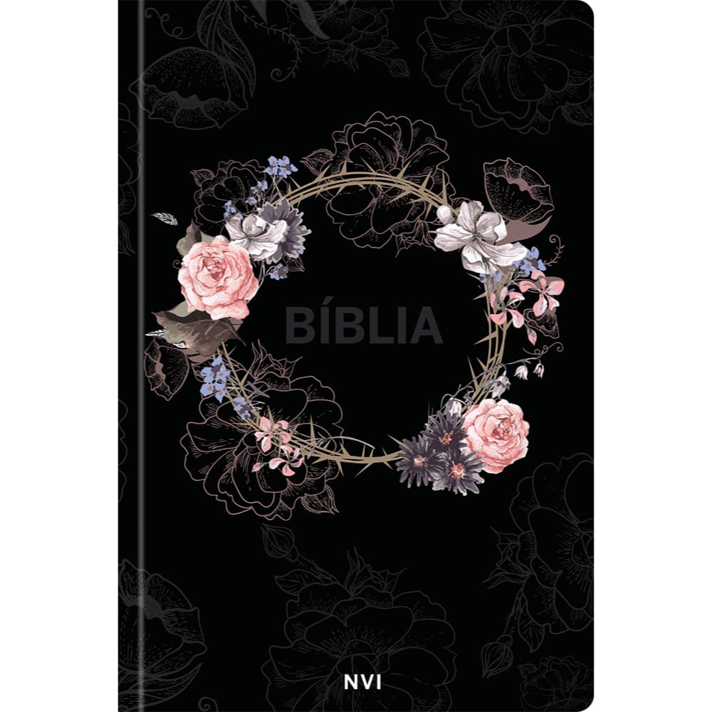 Bíblia Sagrada Feminina - Flores preta - NVI - Capa Dura | Com as palavras de Jesus em vermelho | Capa Dura