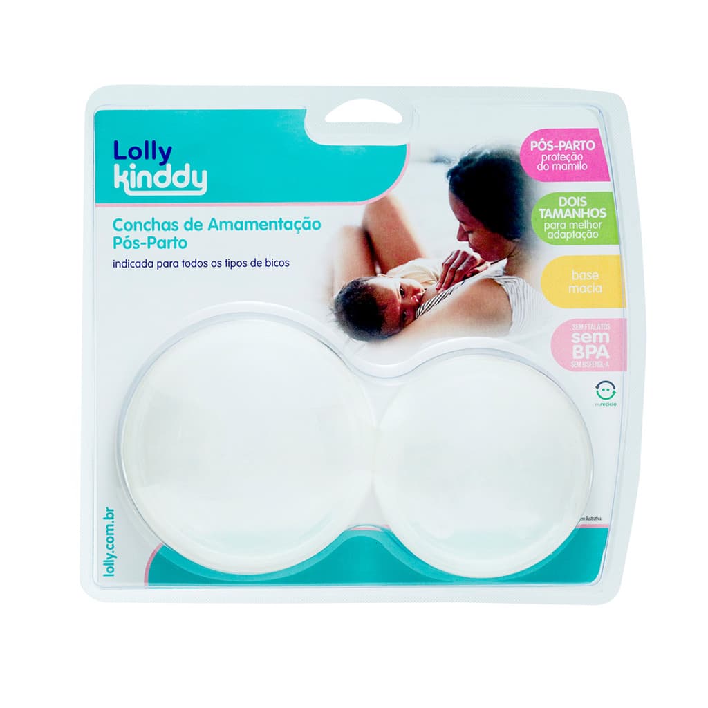Concha para Amamentação Pós-Parto Macia Lolly Kinddy - Para Todos os Tipos de Bicos