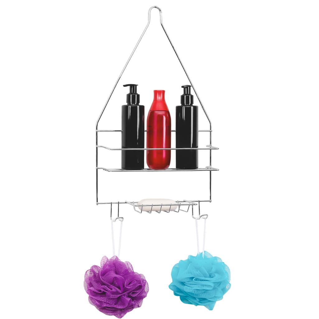 Suporte para Shampoo e Condicionador de Encaixar no Registro Cromada com Ganchos MMHouse