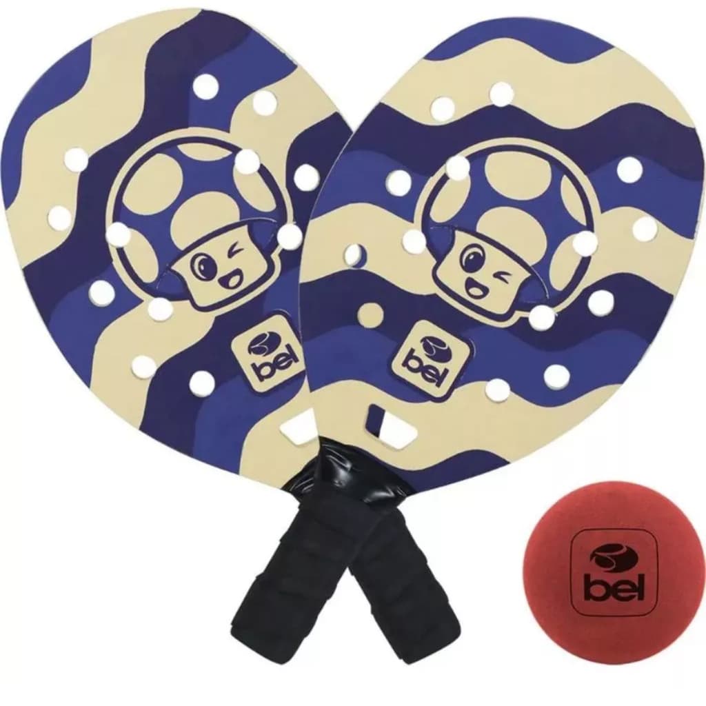 Kit Raquete Beach Tênis Infantil Tennis Cogumelo Bel Raquetes