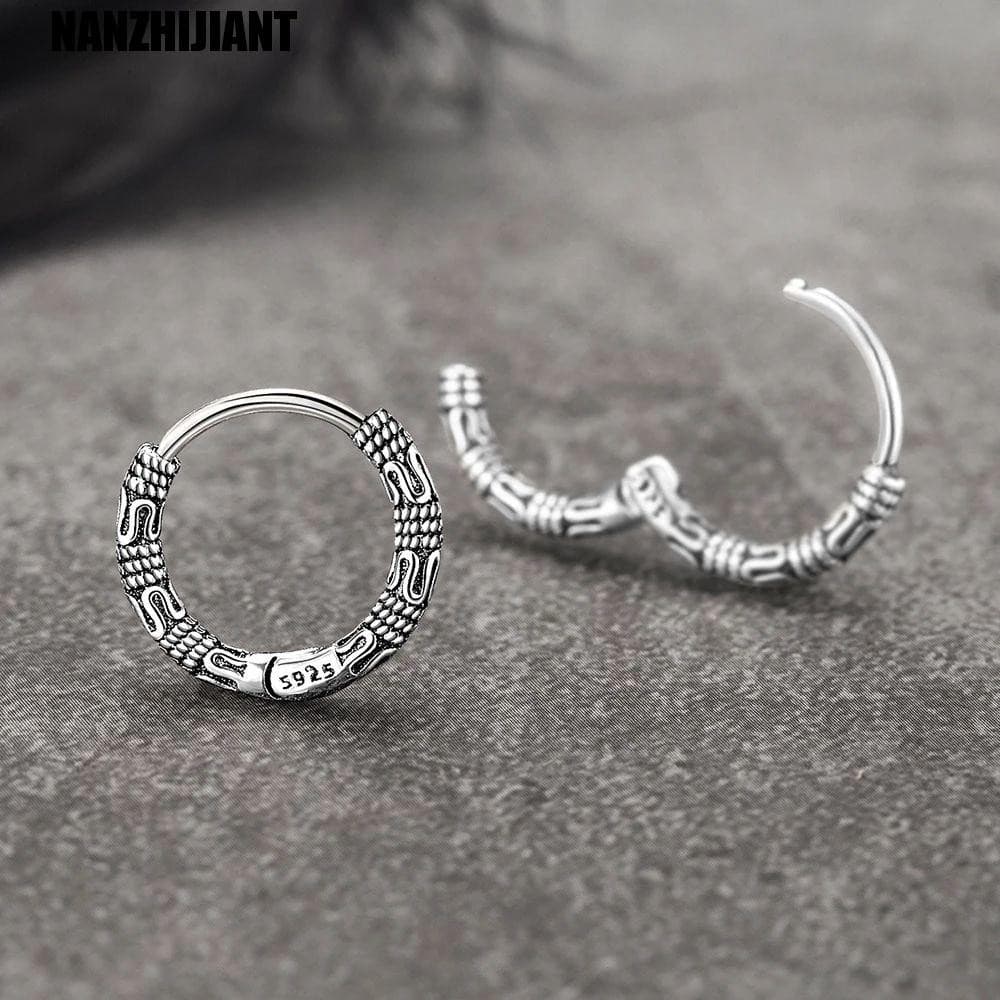NANZHIJIANT Padrão Brinco Vintage Corda Única Metal Feminino Punk Estilo Coreano Fivela De Orelha