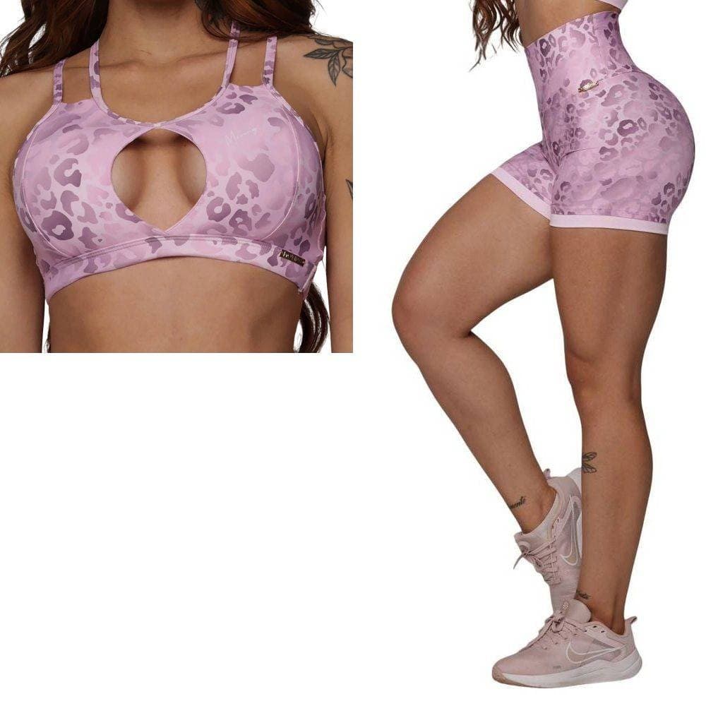 Conjunto Short Empina Bumbum Gym Nyra Exclusivo + Top Moving