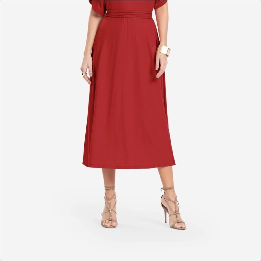 Saia Feminina Midi Moda Evangelica Elegante Sofisticada