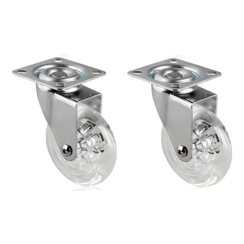 2 Rodizios Rodinha Silicone Gel 50mm S/ Trava