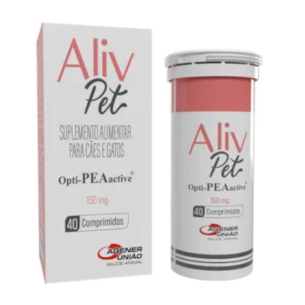 Suplemento Alimentar Cães e Gatos Aliv Pet 150mg C/ 40 Comp