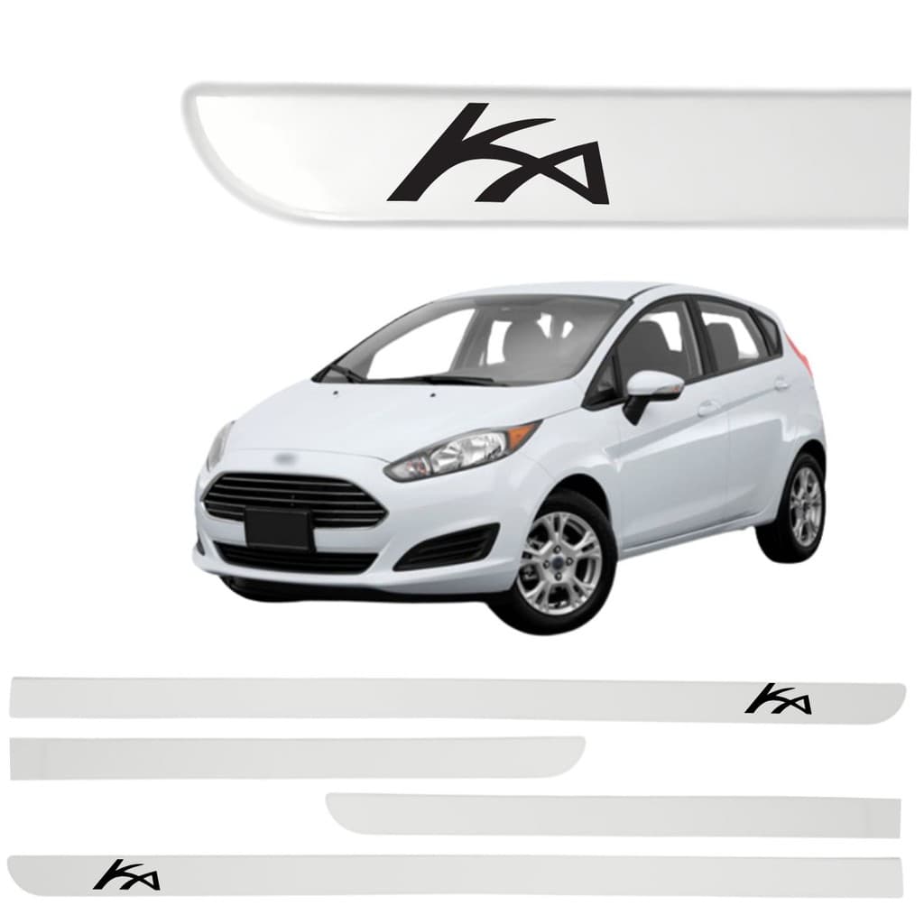 Jogo Friso Lateral Novo KA 2014 á 2020 Pintado Branco Artico
