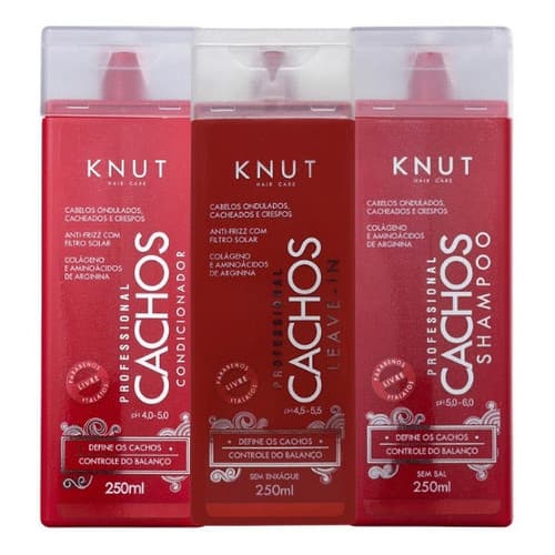 Kit Cachos Knut. Shampoo Condicionador E Leave In