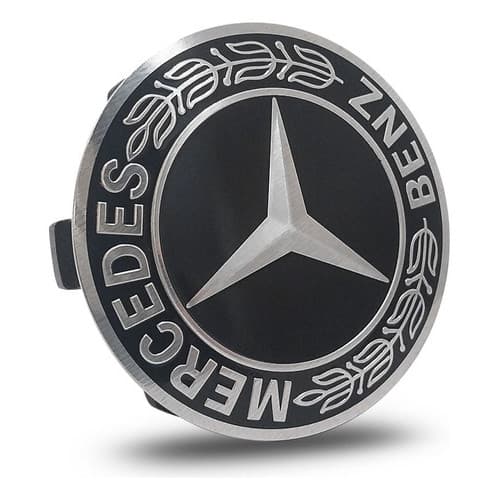 Calota Centro Roda Miolo Preta Full Black Mercedes Benz 75mm