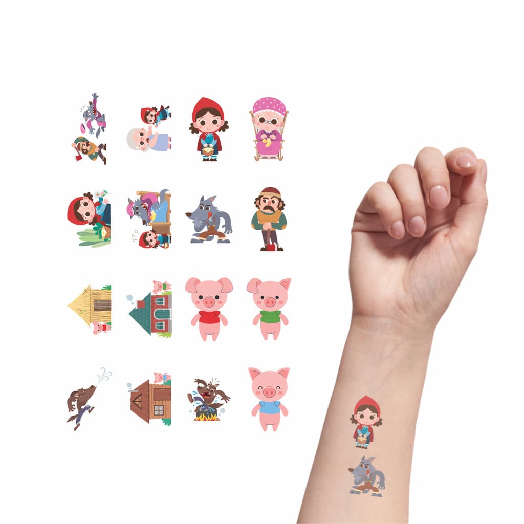 80 Tatuagem Temporária Infantil Chapeuzinho | Kit Festa 16-030