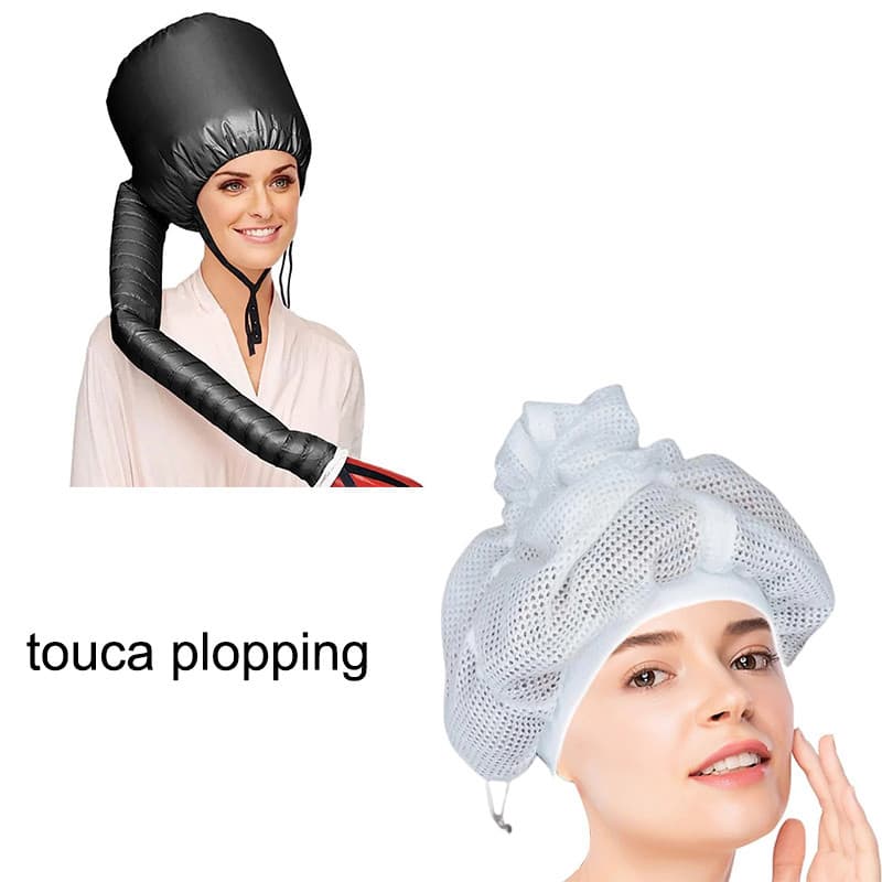 Touca plopping Touca, Touca De Mergulho Para Secar Cabelos Cacheados Com Cordão , Banho Grande,  Chapéu De Malha