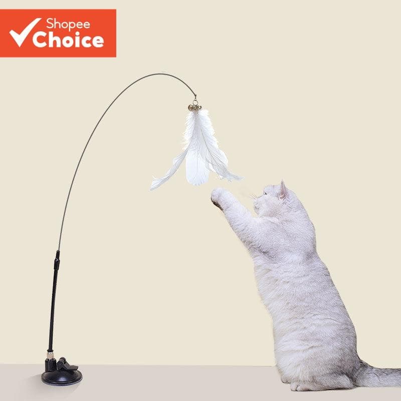 Ventosa Forte teaser De Gato Com Sino Haste Longa Destacável Brinquedo De Auto-Entretenimento Para Gatos