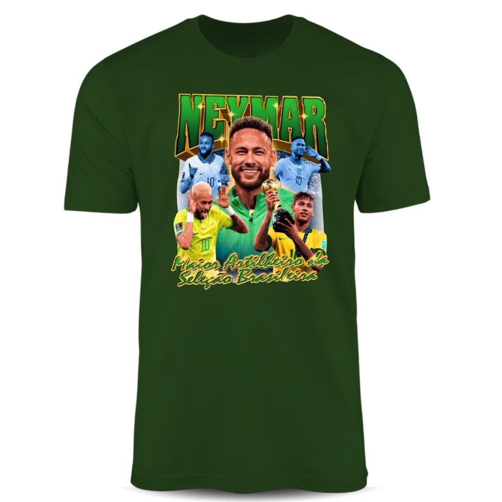 Camiseta Neymar Menino Ney Futebol Brasil 100% Algodão Unissex