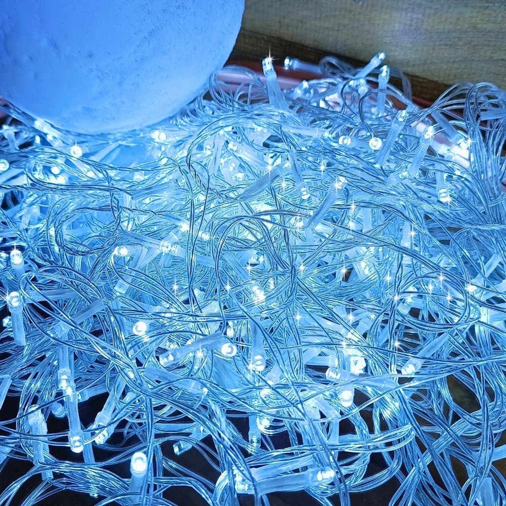 Pisca Pisca 100 LEDs Branco Frio 8 Funções 10Mts Decoração Natal