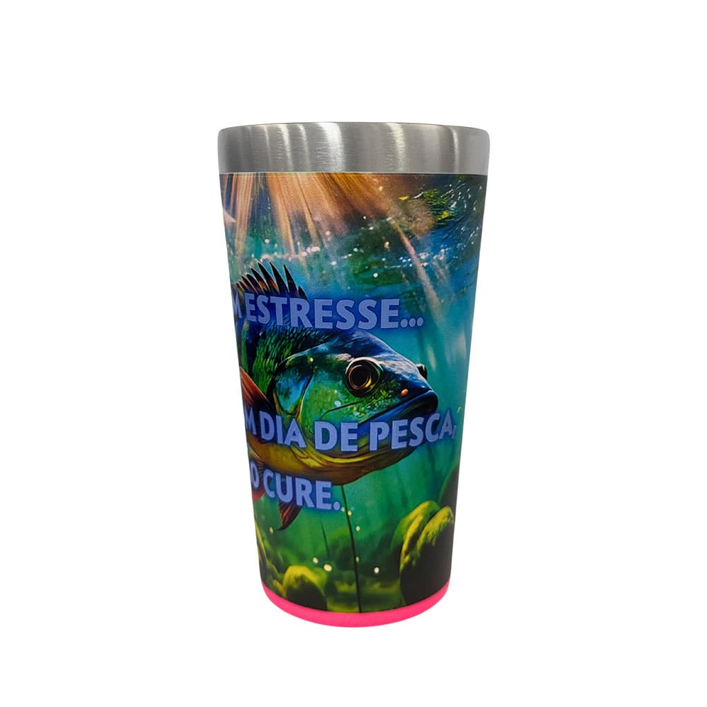 Copo Térmico Personalizado UV 3D Tema Pescaria  473ml