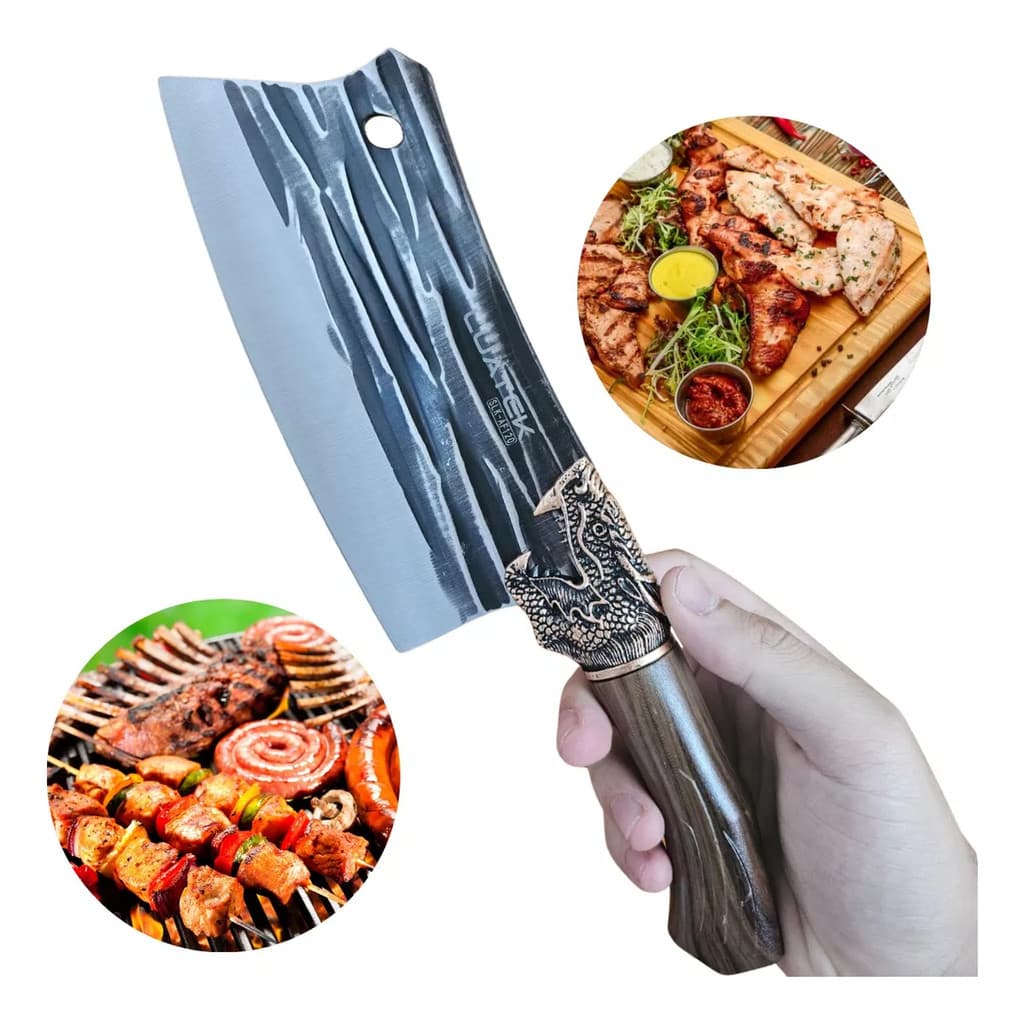 Cutelo Luxo Aço Inox Artesanal Madeira Culinária Faca SLKAF120
