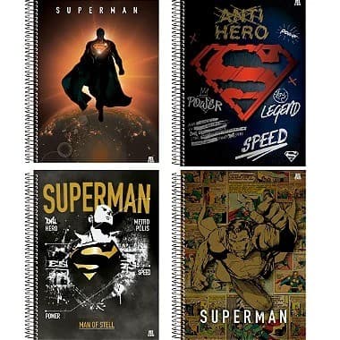 Caderno Universitário 1 ou 10 Matérias Superman - Animativa Caderno São Domingos