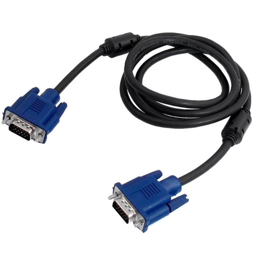 Cabo de Vídeo VGA Para Computador, Projetor, DVR, Notebook, Monitor, TV Com entrada VGA - 3 Metros de Comprimento