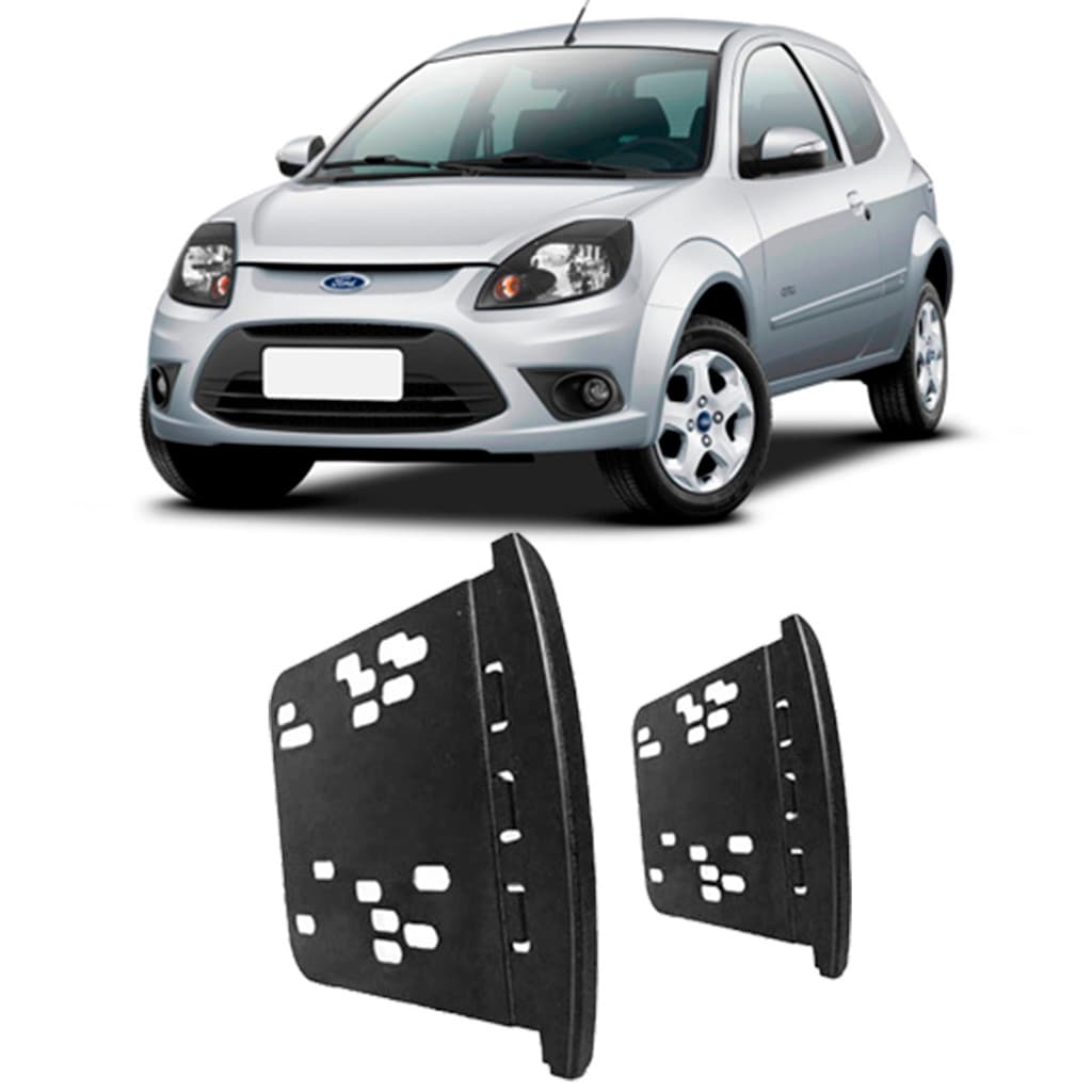 Moldura 2 Din Ford Ka 2008 à 2012 Preta Painel Central Multimidia 6.2 e 7 Polegadas Mp5 Som