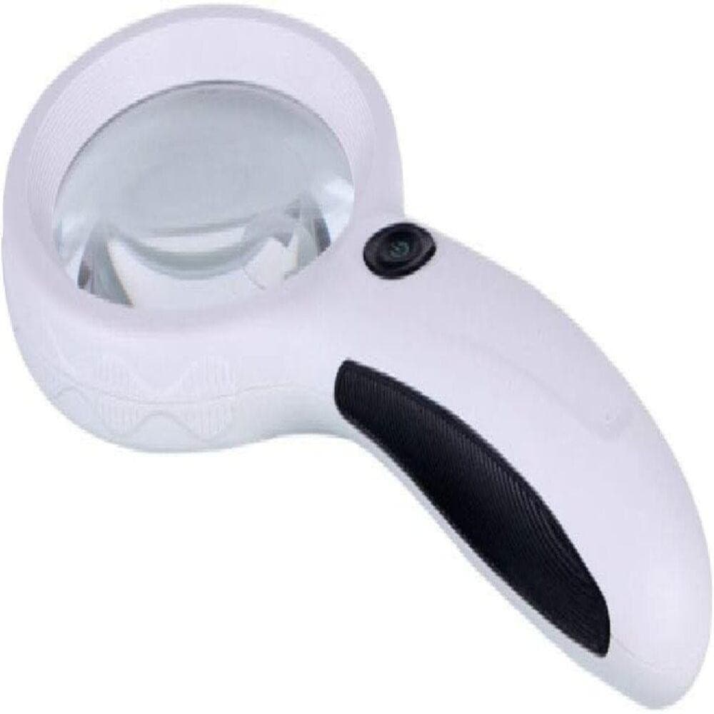LUPA PARA ESTETICA DE MAO LUZ DE WOOD COM 8 LEDS BRANCO + LED ULTRA VIOLETA SELOS NOTA FALSA PROFISSIONAL 60MM PARA ANAL