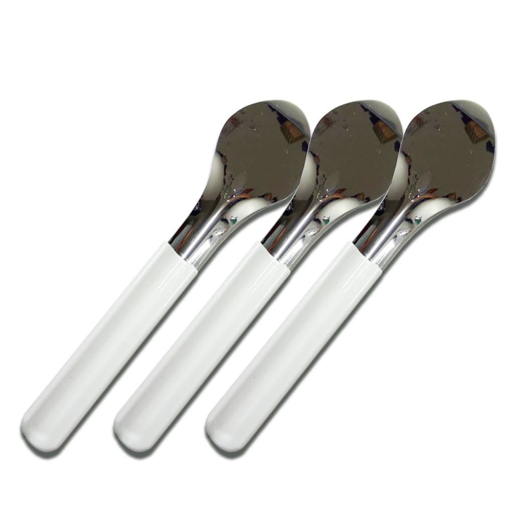 CONJ 3 ESPÁTULA PARA SORVETE ITALIANO AÇAI INOX 26 cm CABO BRANCO