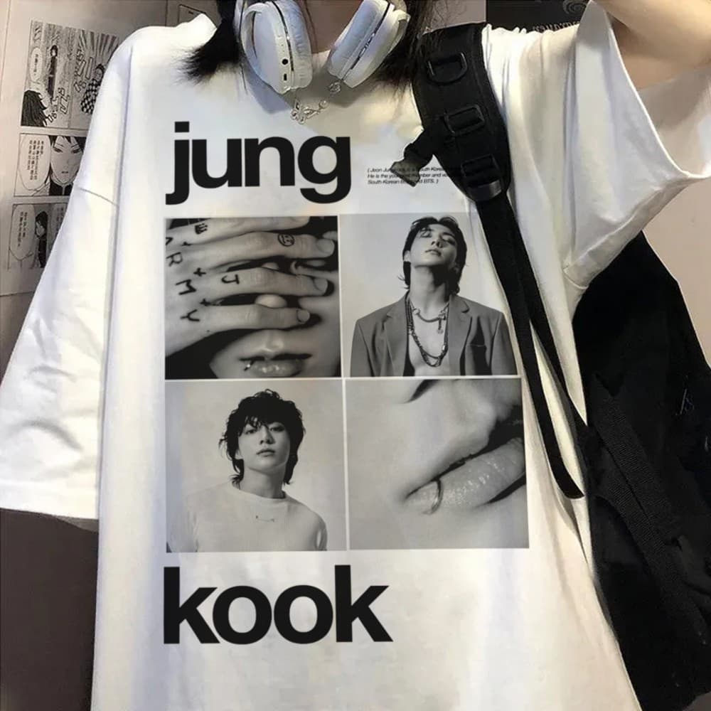 Camiseta Premium Camiseta Branca Bts Jeon Jungkook Seven Jungkook Kpop Envio Imediato