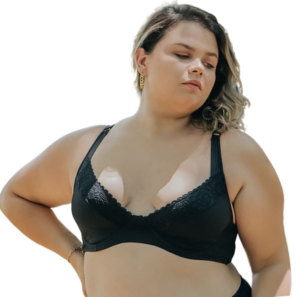 Sutiã Plus Size Em Microfibra Confortável Sem Bojo Com Aro