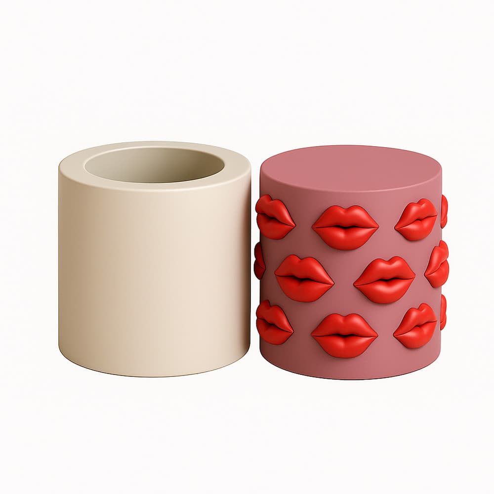 Forma de Silicone Mini Vela com boquinhas/beijo/boca