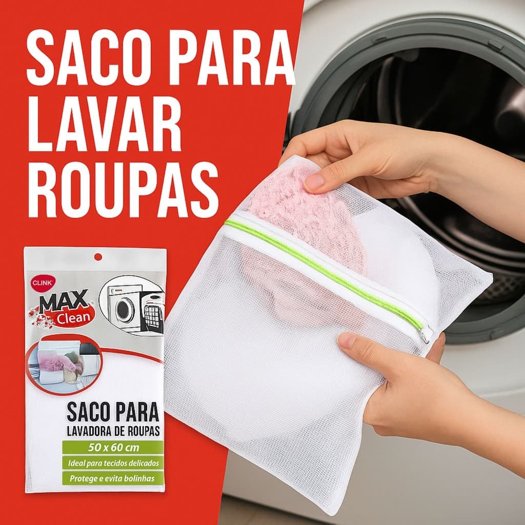 Saco Para Maquina de Lavar Roupas Delicadas e Peças Intimas 50x60Cm Organizador de Malas