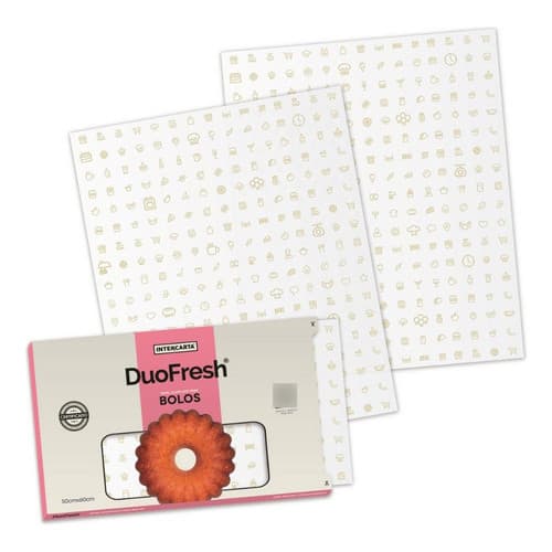 Papel Acoplado Duofresh 50x60 Cm 500 Un Delivery Pães Bolos