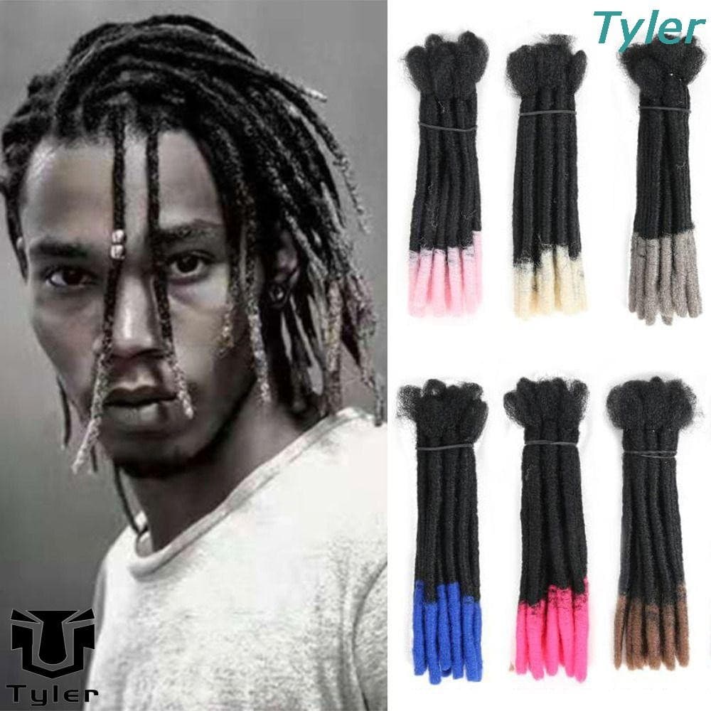 TYLER 1 Pçs Dreadlocks Feitos À Mão Fibra Resistente Ao Calor Tranças De Cabelo Sintético Preto Extensões De Alta Qualid