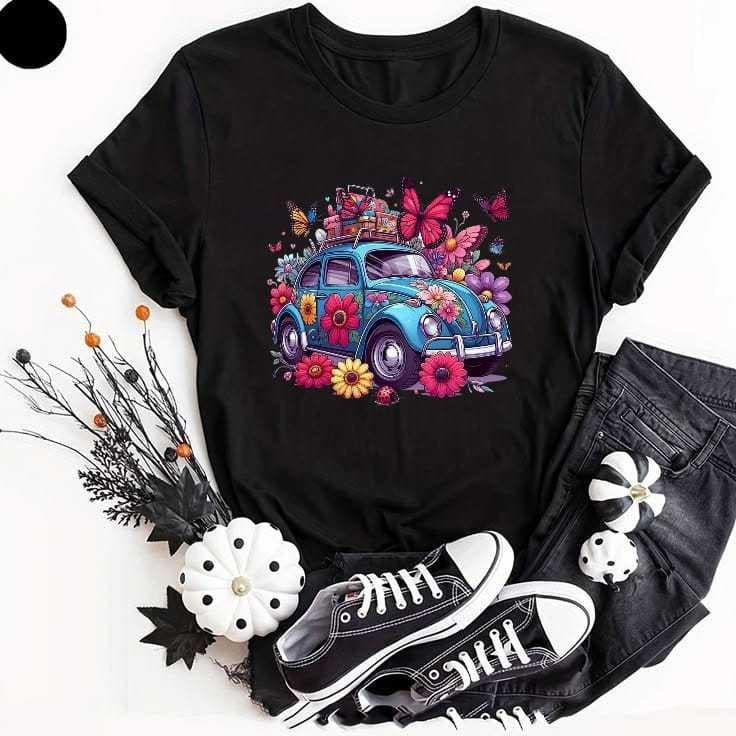 CAMISETA FUSCA RETRO E BICICLETA RETRO 100% ALGODAO