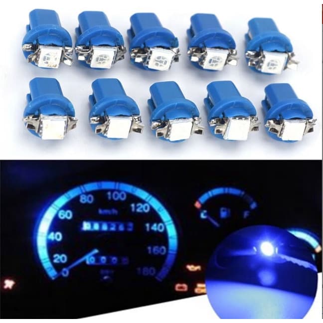 Kit 10 Lâmpadas Leds T5 Branco ou Azul Painel Automotivo