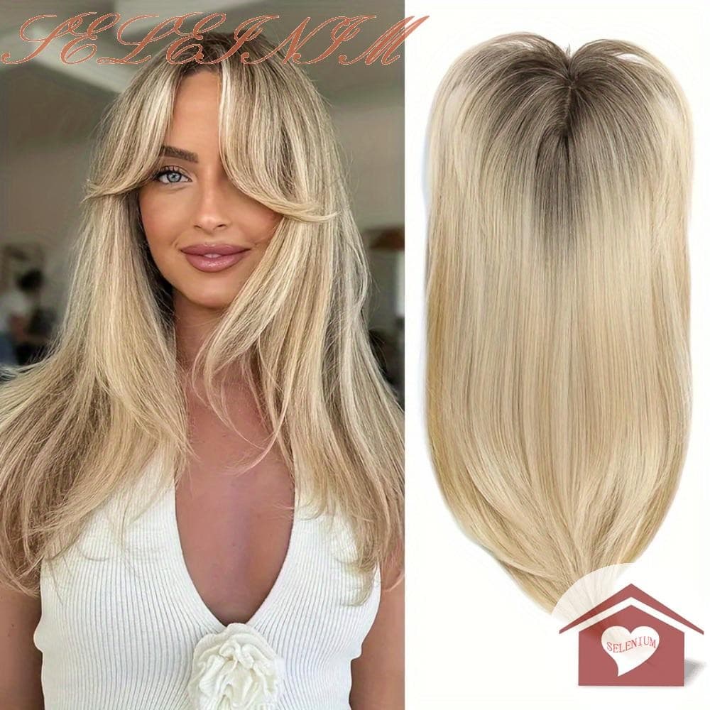 Topper De Cabelo Em Camadas SELENIUM Com Franja , Extensões Liso , Toppers Sintético , Ombre