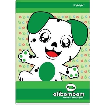 Caderno Alibombom Cartonado Verde 60 fls