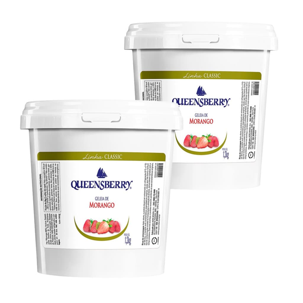 Kit 2 Geleia Queensberry Morango 1,2kg Atacado