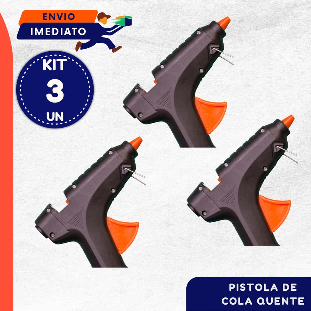 Pistola Cola Quente Bivolt 20w + 2 Bastões De Cola Artesanato Reparos 1 2 3 Unidades