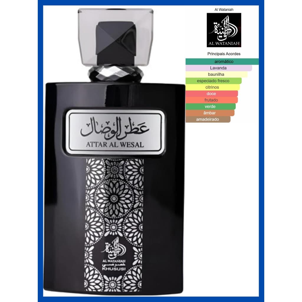 Perfume Árabe Masculino Attar Al Wesal EDP 100ml Al Wataniah, Original, Importado