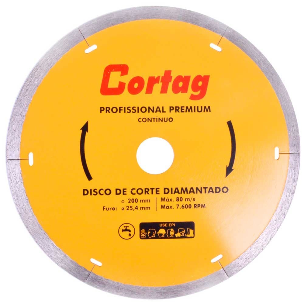 Disco de Corte Diamantado 8" (200mm) Premium Cortag