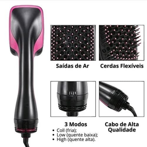 Escova Secadora Seca Alisa E Modela Cabelo 110v