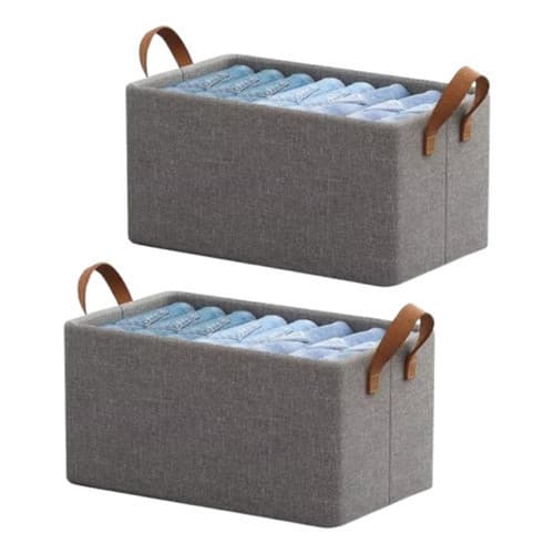 2 Caixas Organizadora De Guarda Roupa Cesto Gaveta Dobrável