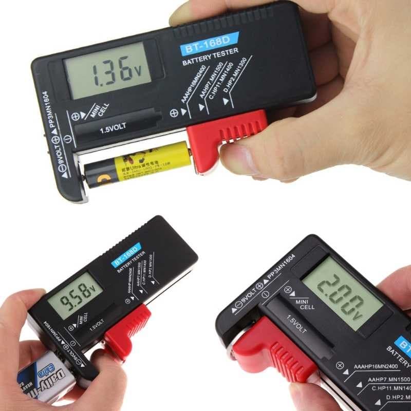 Medidor Digital De Pilha Bateria Teste Testador De Carga Medidor De Potência Voltagem 1,5V 9V AA AAA