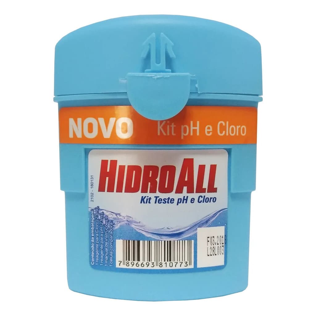 Kit de Teste pH e Cloro Hidroall Medidor Manual para Água de Piscina