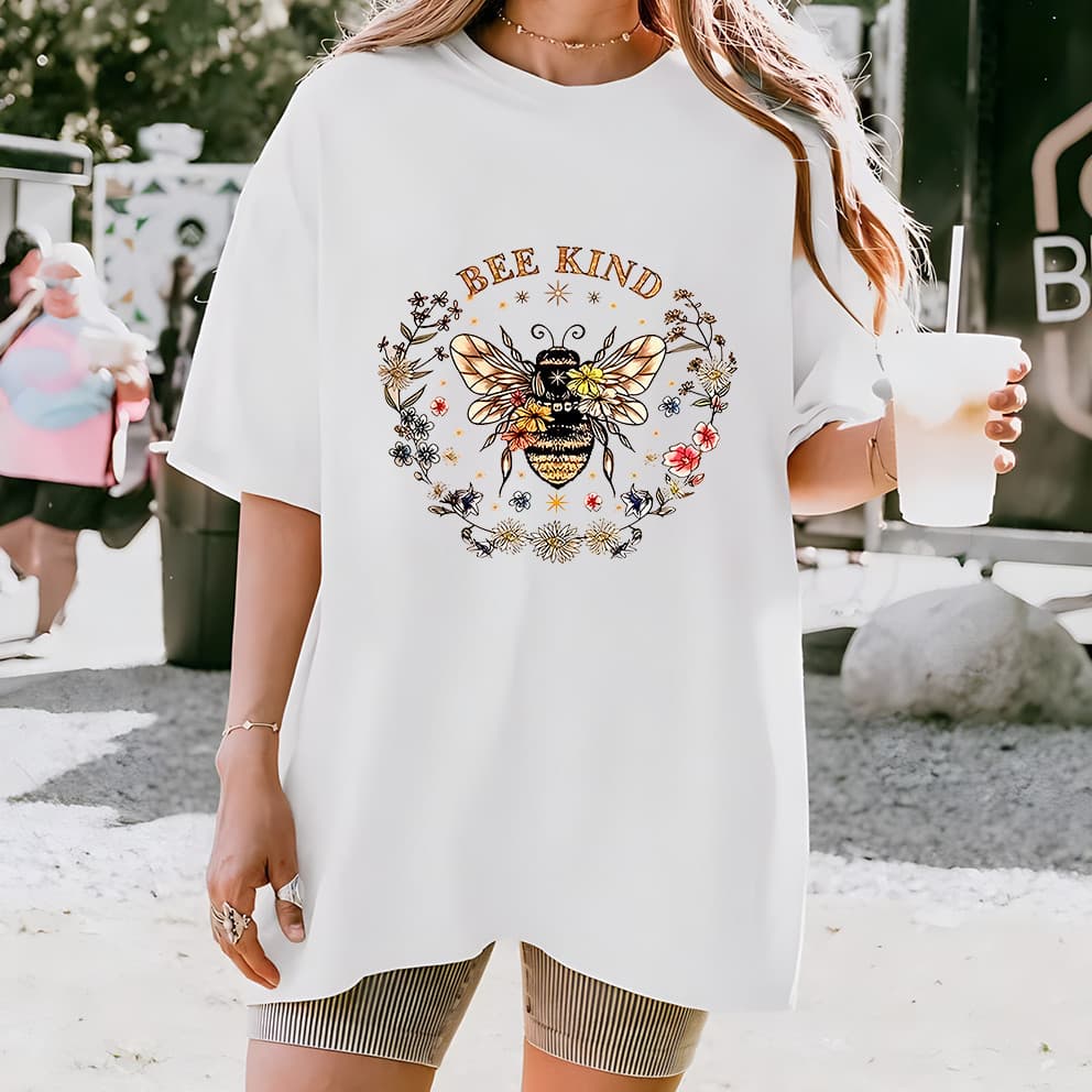 Camiseta Premium em Algodão Puro SISI Básica Abelha Unissex Streetwear Casual Feminina Masculina Manga Curta
